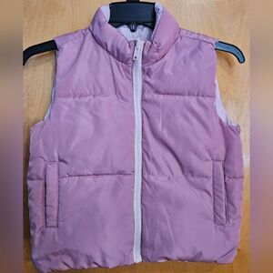 Reversible puffer vest Jacket pink